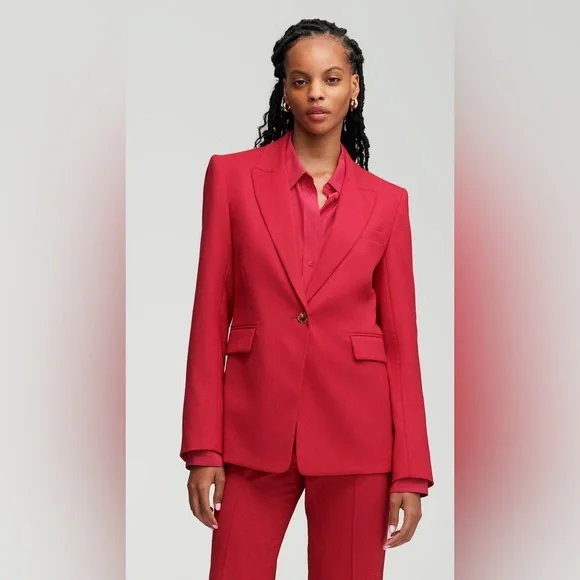 Argent Single Button Blazer in Seasonless Wool